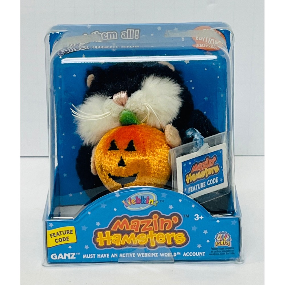 Ganz Webkinz Mazin Hamsters Spooky Halloween Pumpkin Plush New w Code WE000820